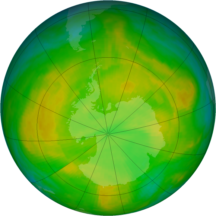 Antarctic ozone map for 27 November 1988